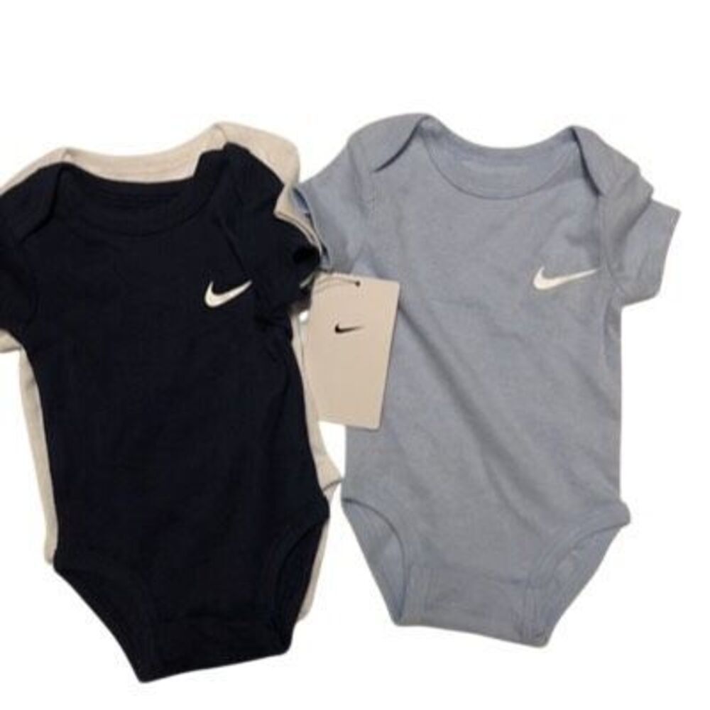 Nike Baby Onesies 3-Pack Blue/White/ Midnight Navy Size 3 Months - Picture 3 of 6